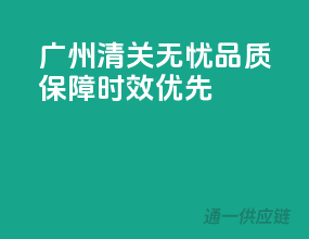 广州清关无忧，品质保障，时效优先