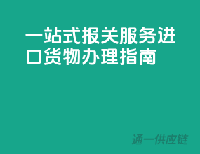 一站式报关服务，进口货物办理指南