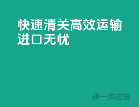 快速清关，高效运输，进口无忧