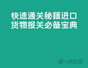 快速通关秘籍，进口货物报关必备宝典