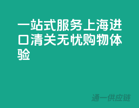 一站式服务！上海进口清关，无忧购物体验！