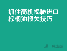 抓住商机！揭秘进口棕榈油报关技巧