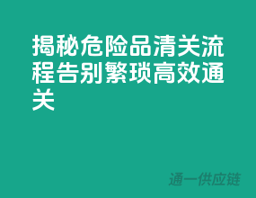 揭秘危险品清关流程：告别繁琐，高效通关