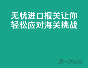 无忧进口报关，让你轻松应对海关挑战