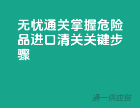 无忧通关！掌握危险品进口清关关键步骤