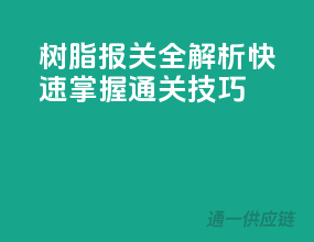 树脂报关全解析，快速掌握通关技巧