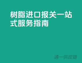 树脂进口报关一站式服务指南