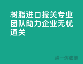 树脂进口报关专业团队，助力企业无忧通关