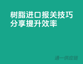 树脂进口报关技巧分享，提升效率