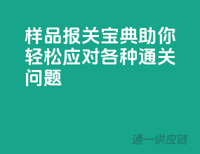 样品报关宝典，助你轻松应对各种通关问题