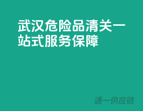 武汉危险品清关，一站式服务保障