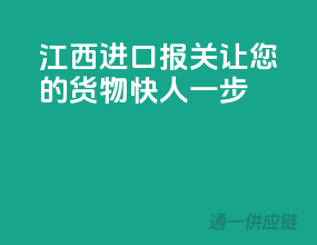 江西进口报关，让您的货物快人一步”