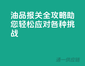 油品报关全攻略，助您轻松应对各种挑战