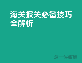 海关报关必备技巧全解析