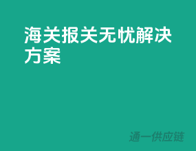海关报关无忧解决方案