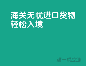 海关无忧，进口货物轻松入境！