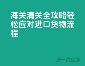 海关清关全攻略：轻松应对进口货物流程