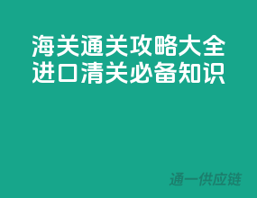 海关通关攻略大全：进口清关必备知识