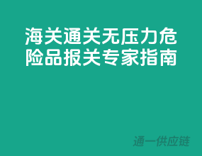 海关通关无压力：危险品报关专家指南