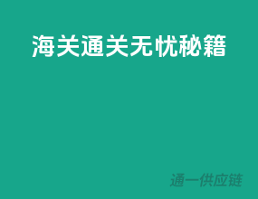 海关通关无忧秘籍