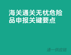 海关通关无忧，危险品申报关键要点