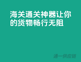 海关通关神器，让你的货物畅行无阻