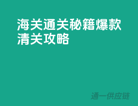 海关通关秘籍，爆款清关攻略