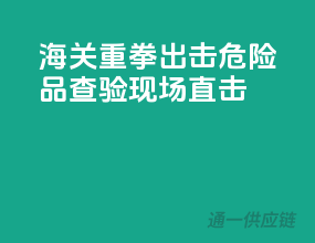 海关重拳出击，危险品查验现场直击