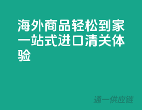 海外商品轻松到家，一站式进口清关体验