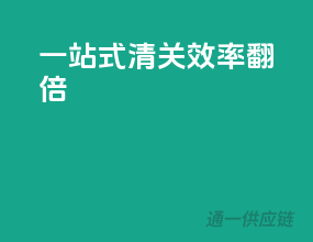 一站式清关，效率翻倍