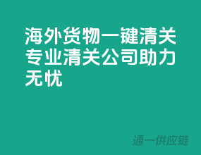 海外货物一键清关，专业清关公司助力无忧