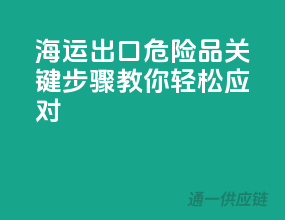 海运出口危险品，关键步骤教你轻松应对