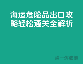 海运危险品出口攻略：轻松通关全解析