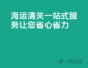 海运清关一站式服务，让您省心省力