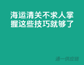 海运清关不求人，掌握这些技巧就够了
