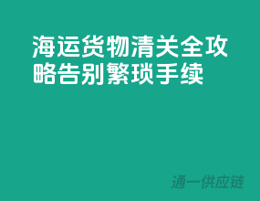海运货物清关全攻略，告别繁琐手续