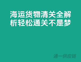 海运货物清关全解析，轻松通关不是梦