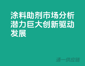 涂料助剂市场分析：潜力巨大，创新驱动发展