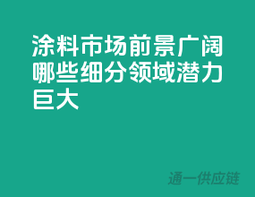 涂料市场前景广阔，哪些细分领域潜力巨大？